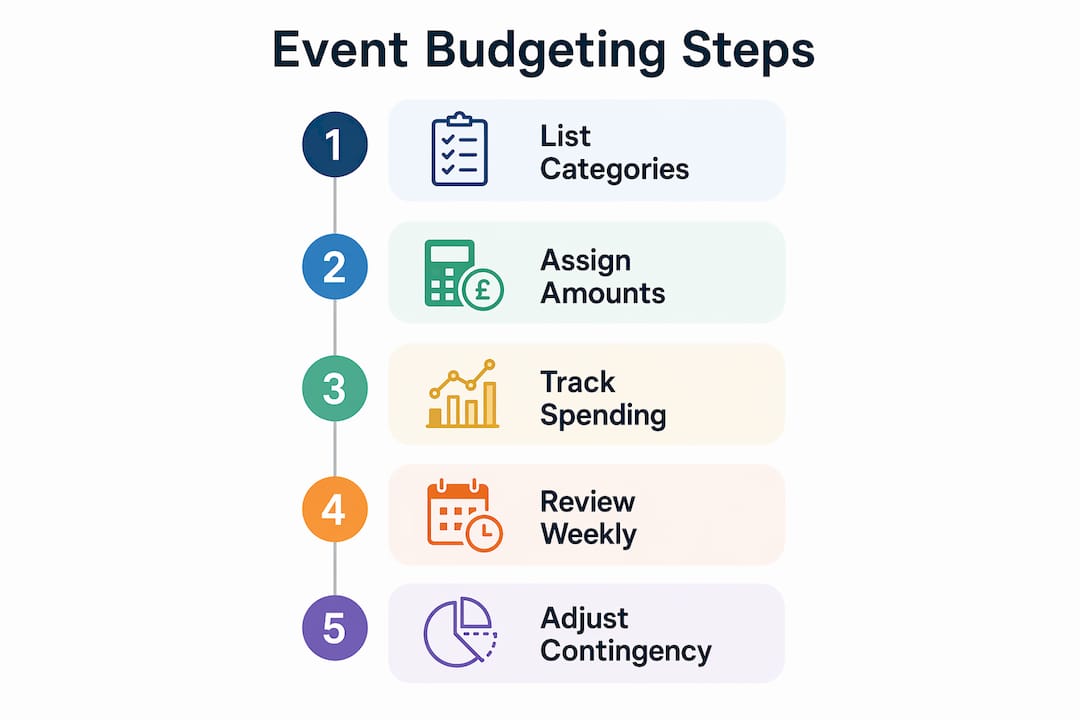 Infographic showing event budgeting process steps
