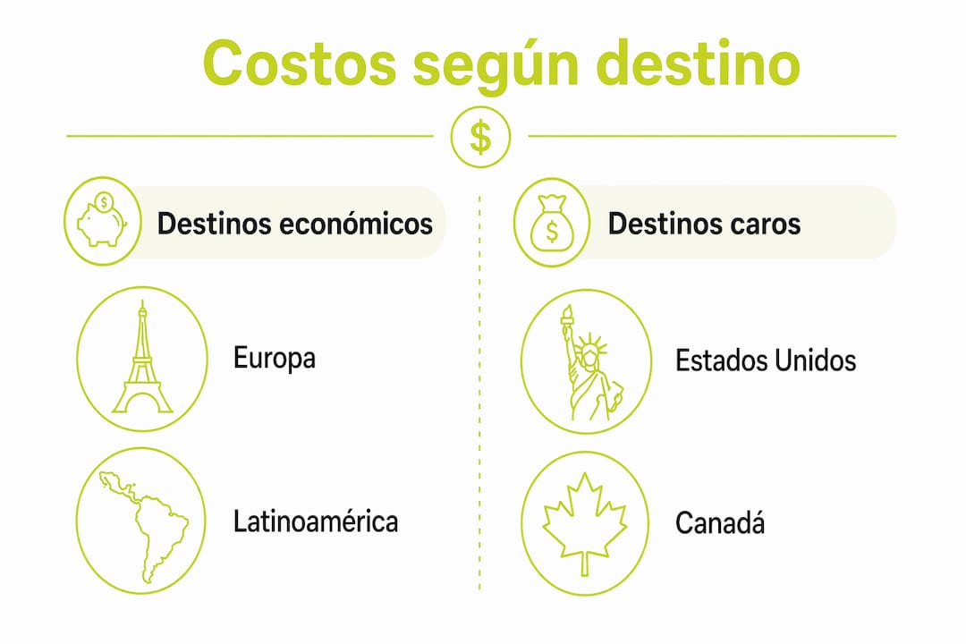 Comparativa visual de precios de seguros internacionales