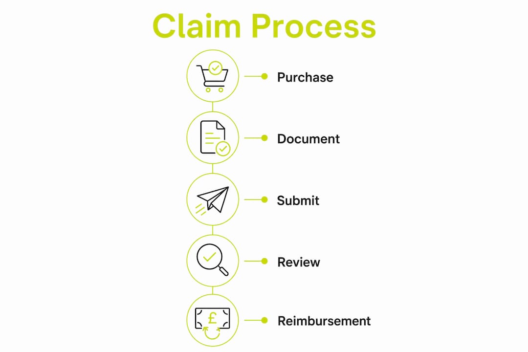 Infographic showing travel insurance claim steps
