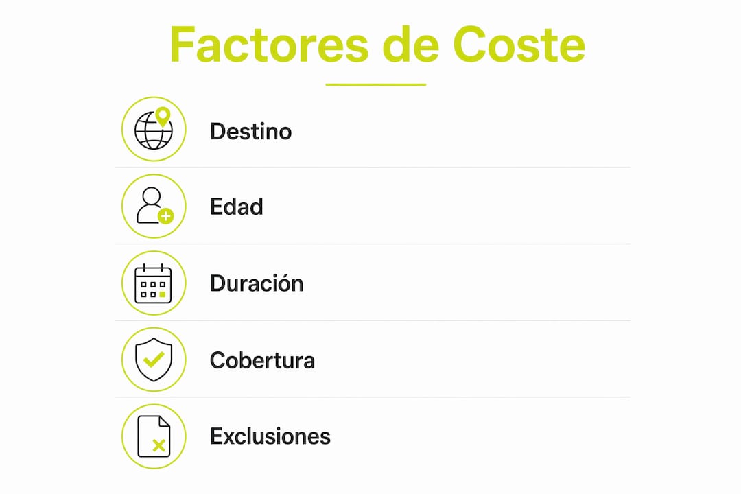 Infografía sobre los principales aspectos que influyen en el precio del seguro internacional