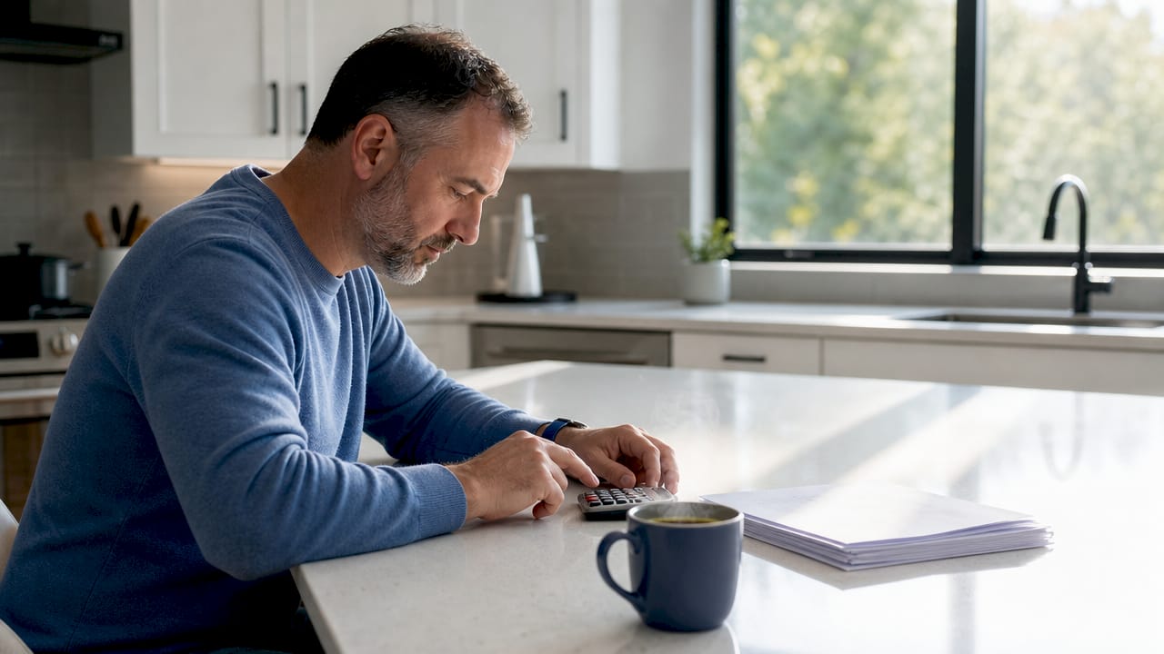 Hands calculating insurance deductible cost