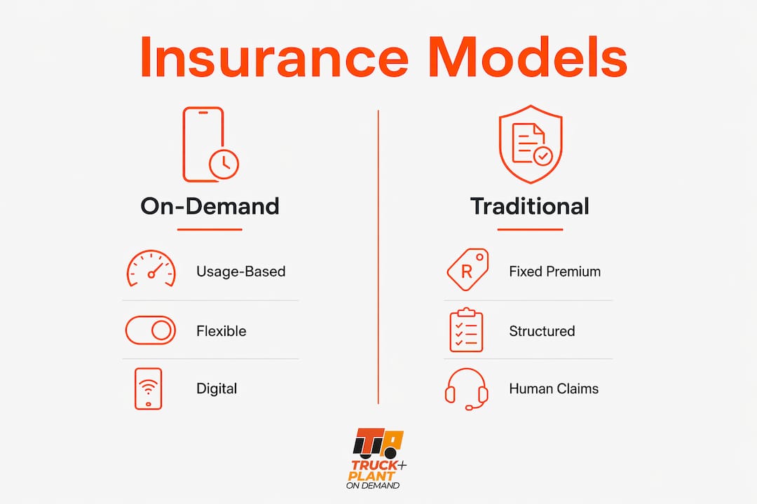 Infographic comparing on-demand and traditional insurance