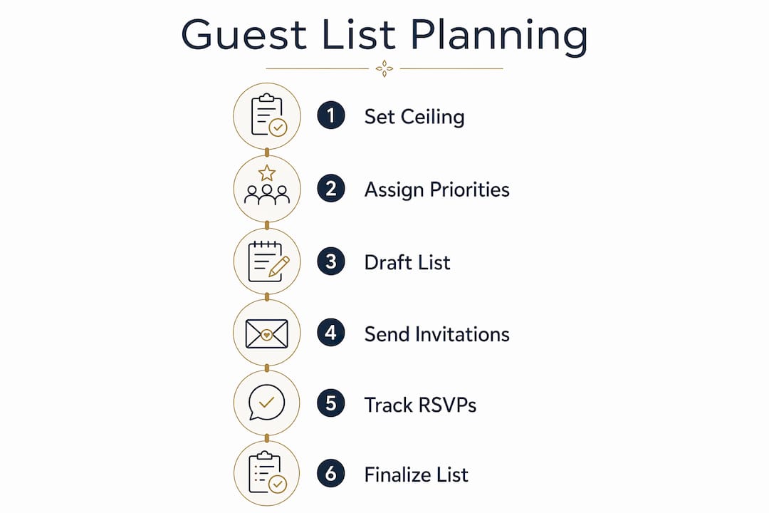 Infographic showing guest list planning steps