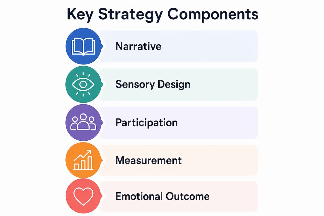 Infographic illustrating key components of experiential marketing