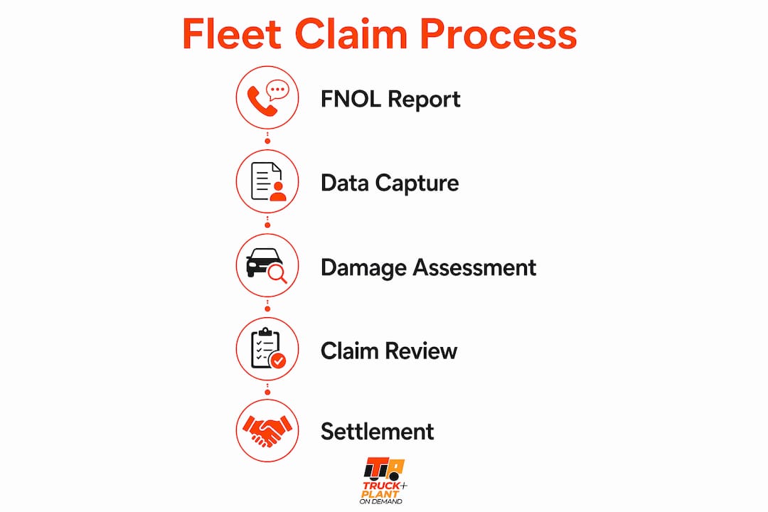 Infographic illustrating fleet claim process steps