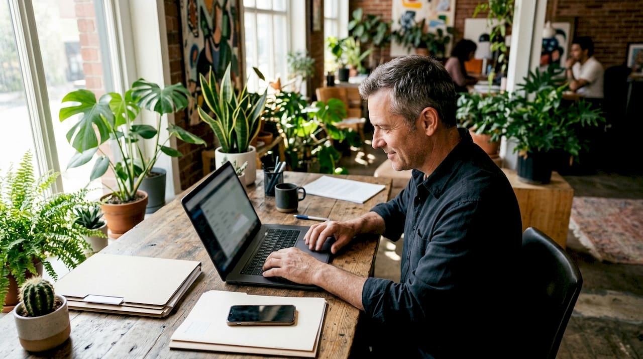 Event planner working on client CRM data