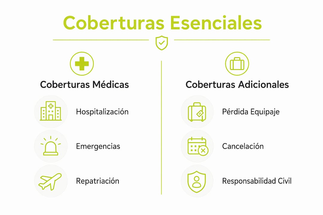 Infografía comparativa de coberturas de salud y servicios adicionales