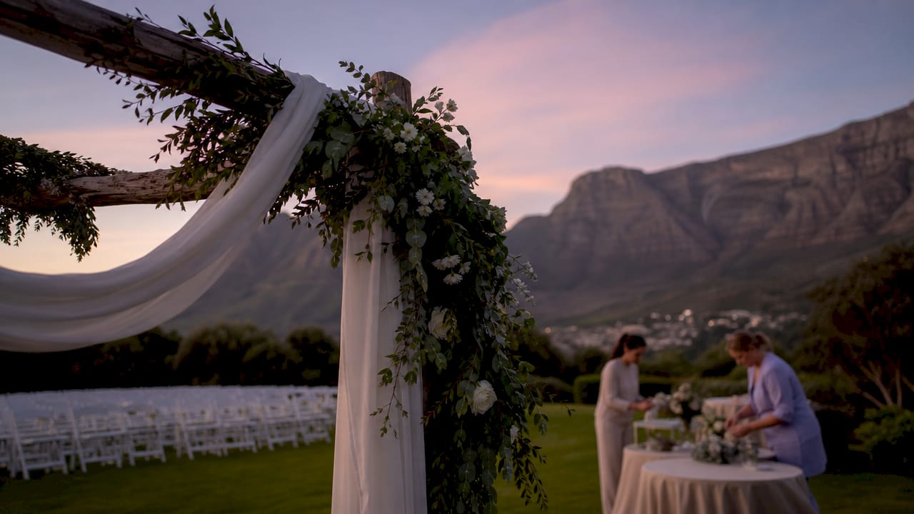 Outdoor Cape Town wedding venue setup