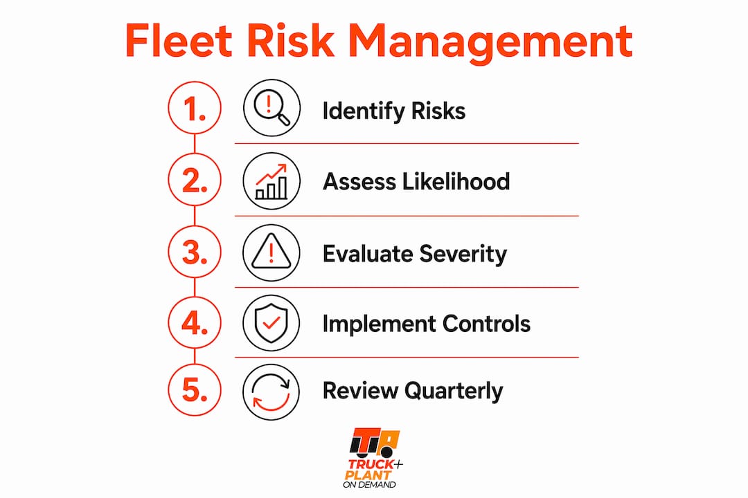 Infographic showing fleet risk management steps