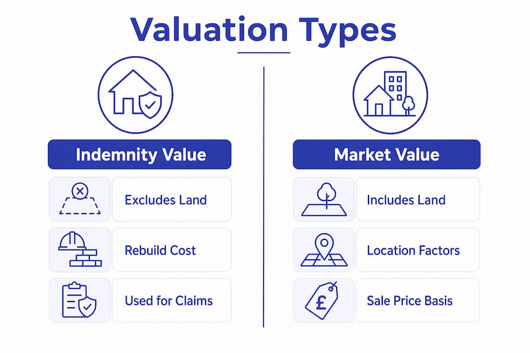Infographic comparing indemnity and market value