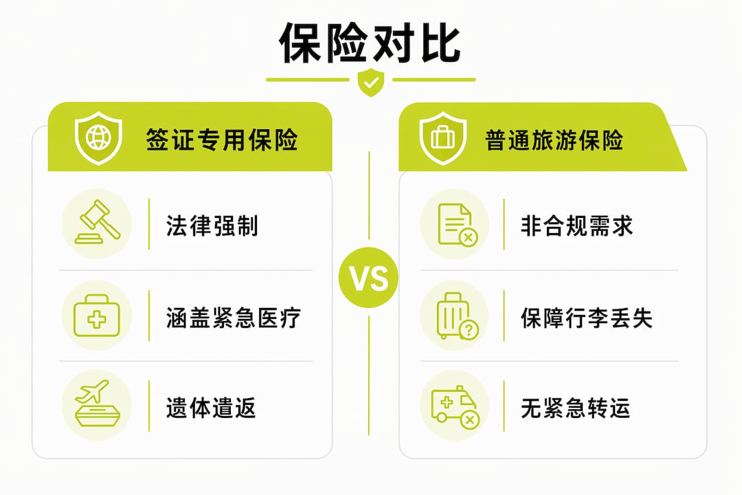 签证保险与普通旅行保险区别一览