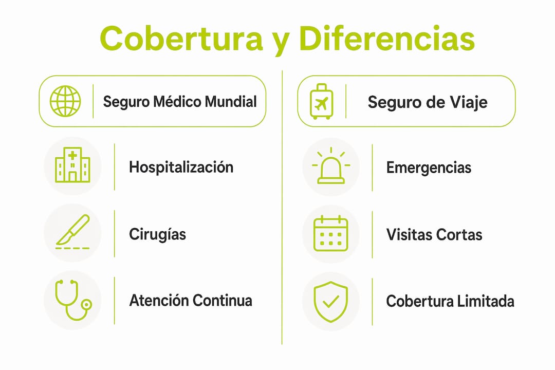 Comparativa visual de las coberturas en seguros de salud