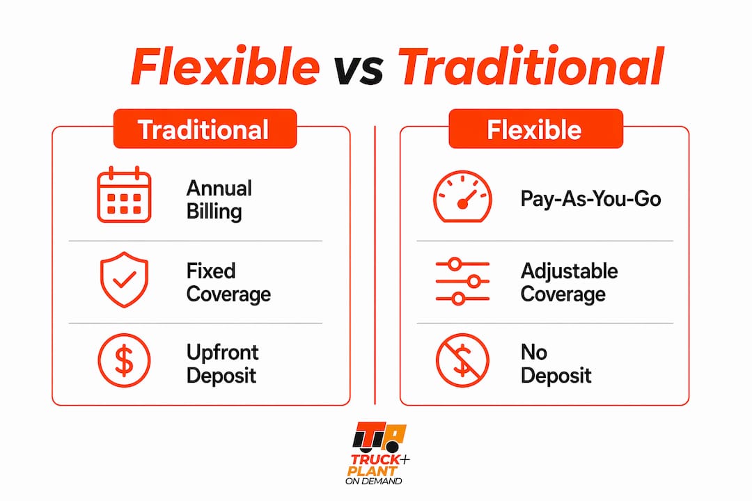 Infographic comparing flexible and traditional insurance for SMEs