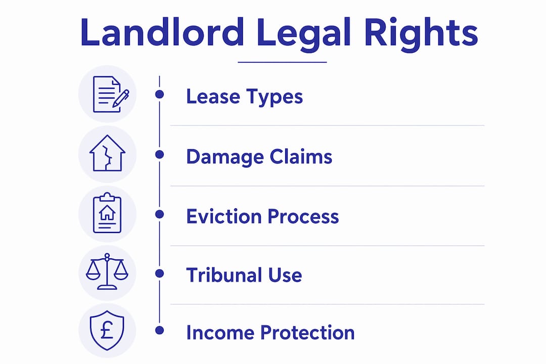 Infographic illustrating landlord legal rights steps in South Africa
