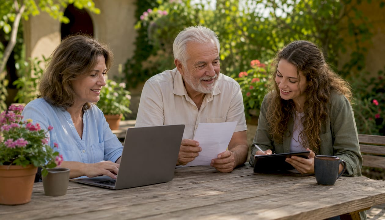 Family coordinating wedding guest RSVPs