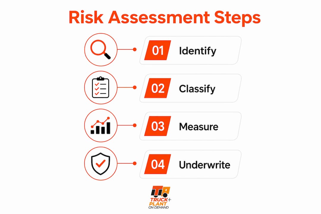 Infographic illustrating insurance risk assessment steps