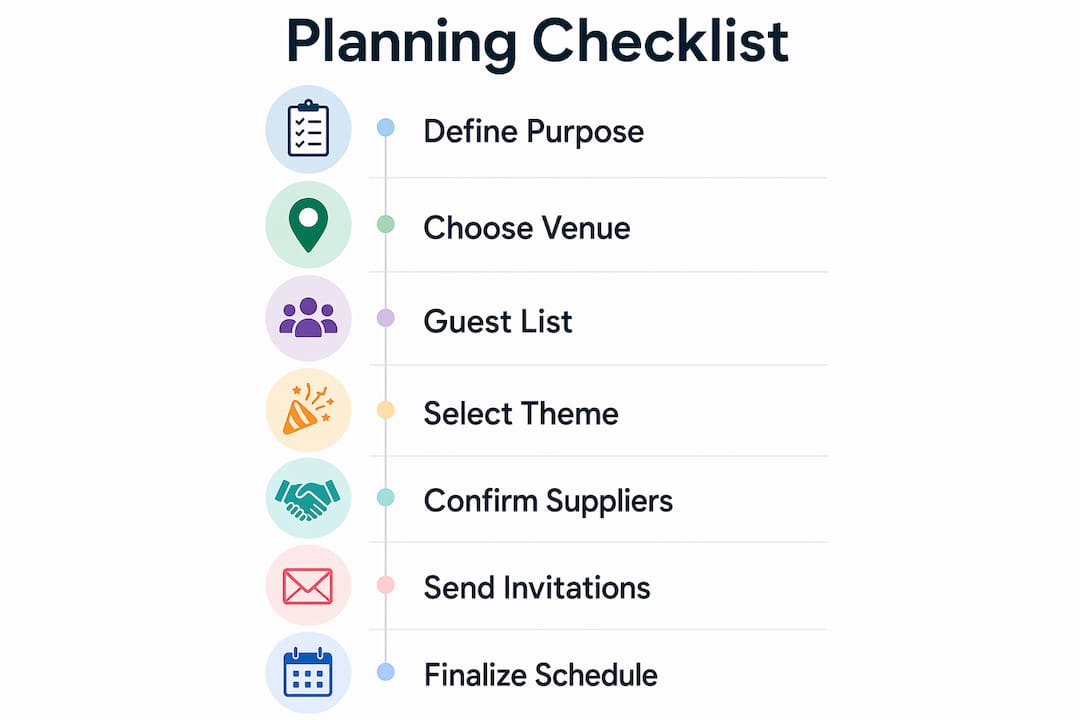 Infographic showing private celebration planning steps