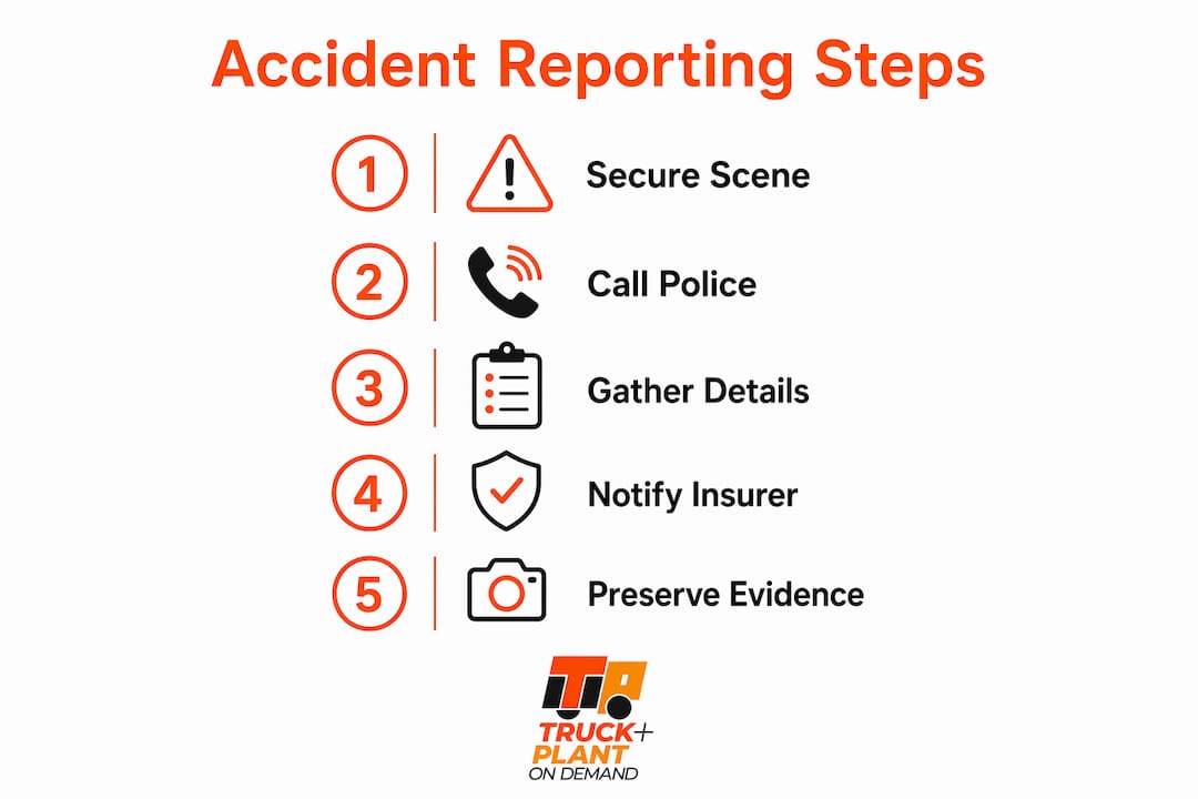 Infographic of accident reporting step-by-step guide