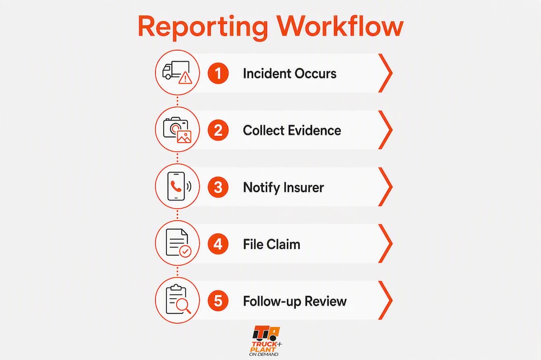 Infographic illustrating incident reporting steps