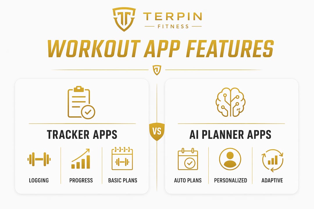 Infographic showing workout app feature comparison
