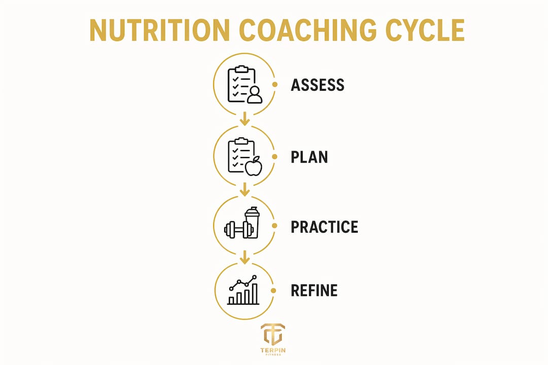 Infographic showing nutrition coaching steps