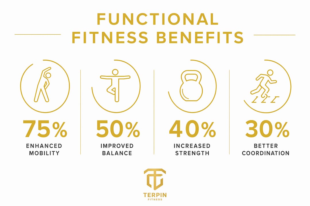 Infographic showing key functional fitness benefits