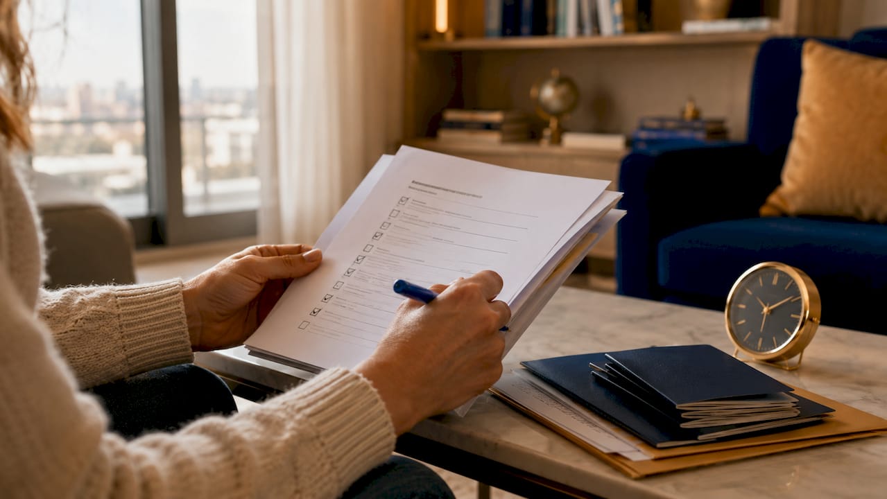 Traveler checking entry requirements checklist