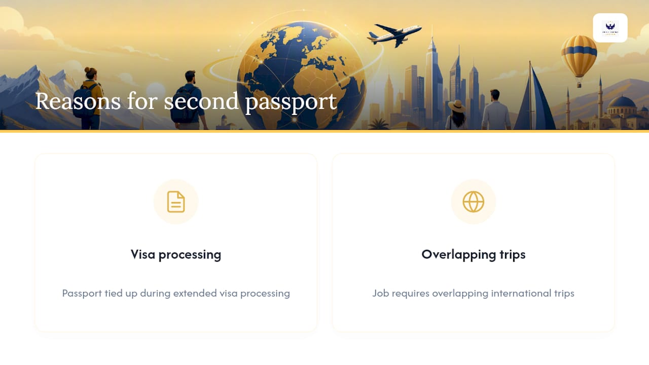 Diagram of reasons for getting a second passport