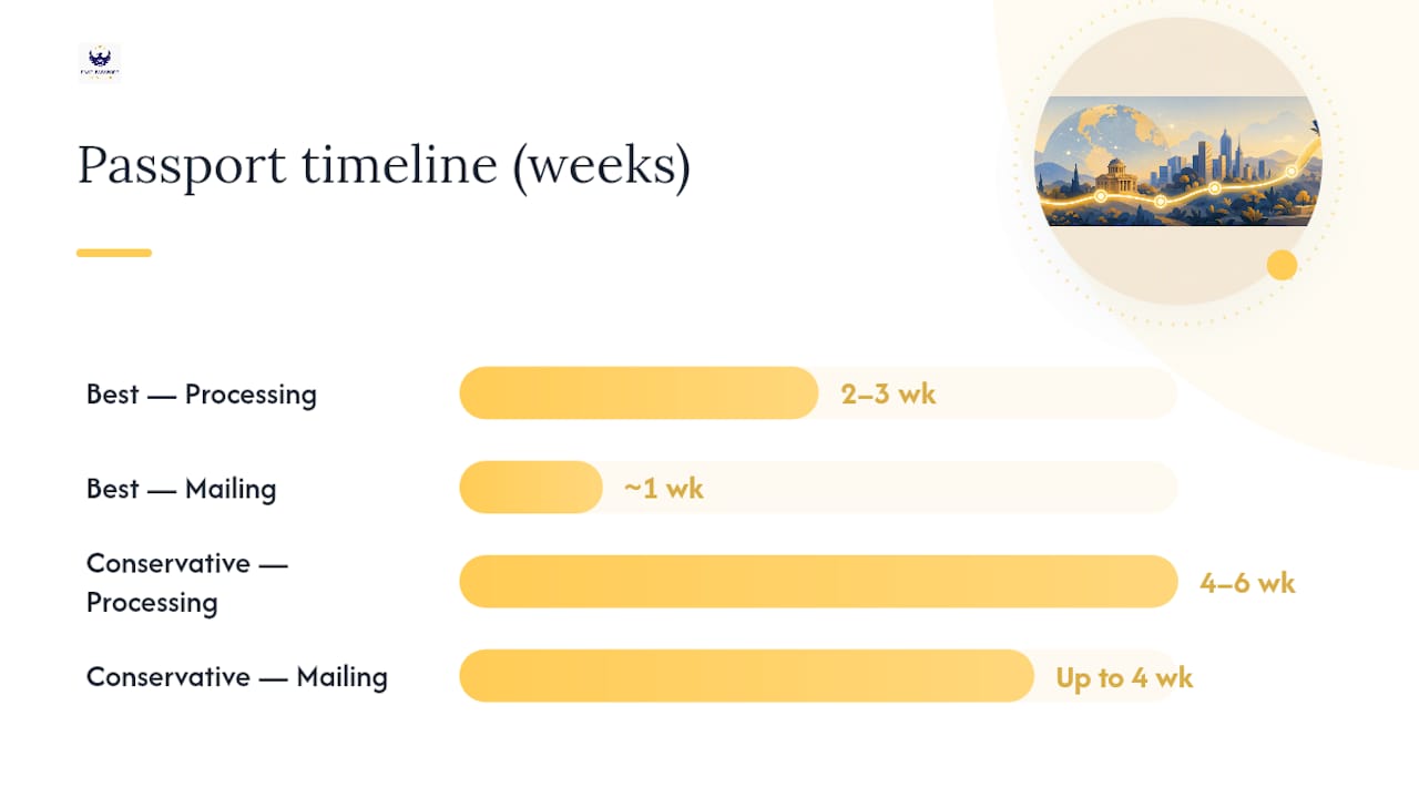 Passport application timeline chart