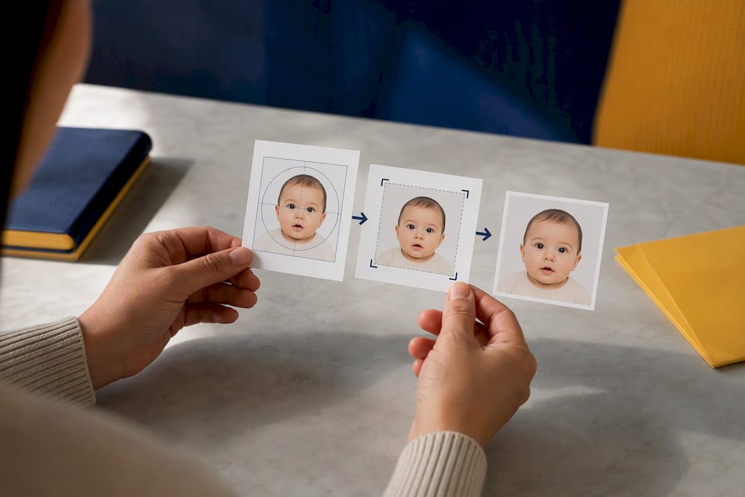 Passport photo crop and measurement checks