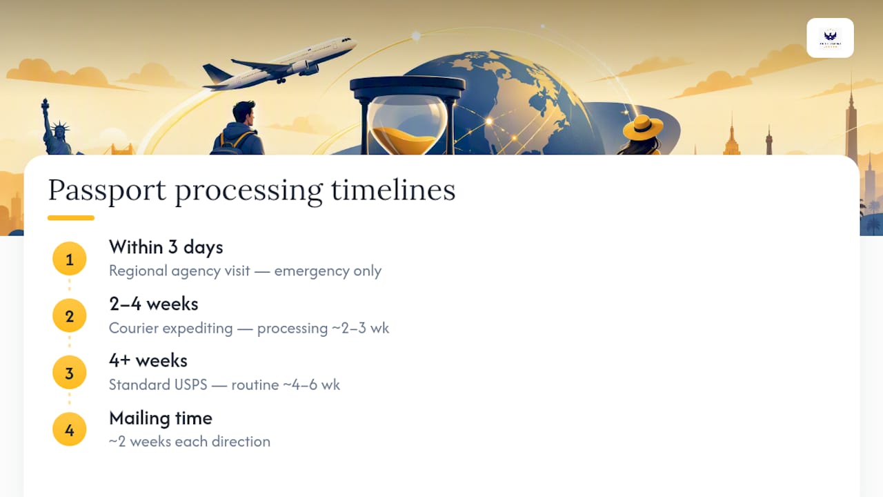 Passport processing timelines and travel windows