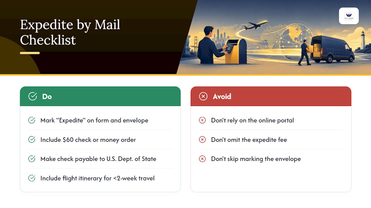 Requesting Expedited Service Online or by Mail — overview diagram