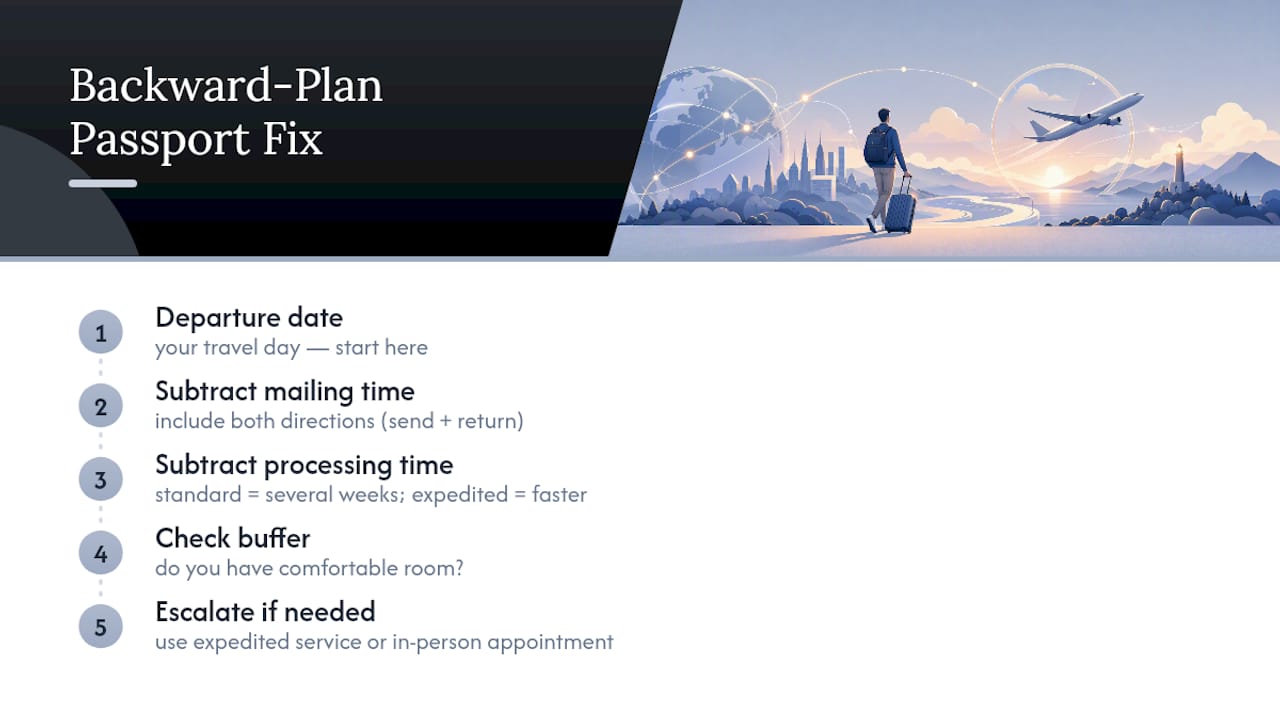 Timeline for planning passport correction before travel