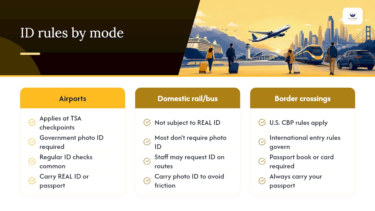 Does REAL ID Affect Trains and Buses? — overview diagram