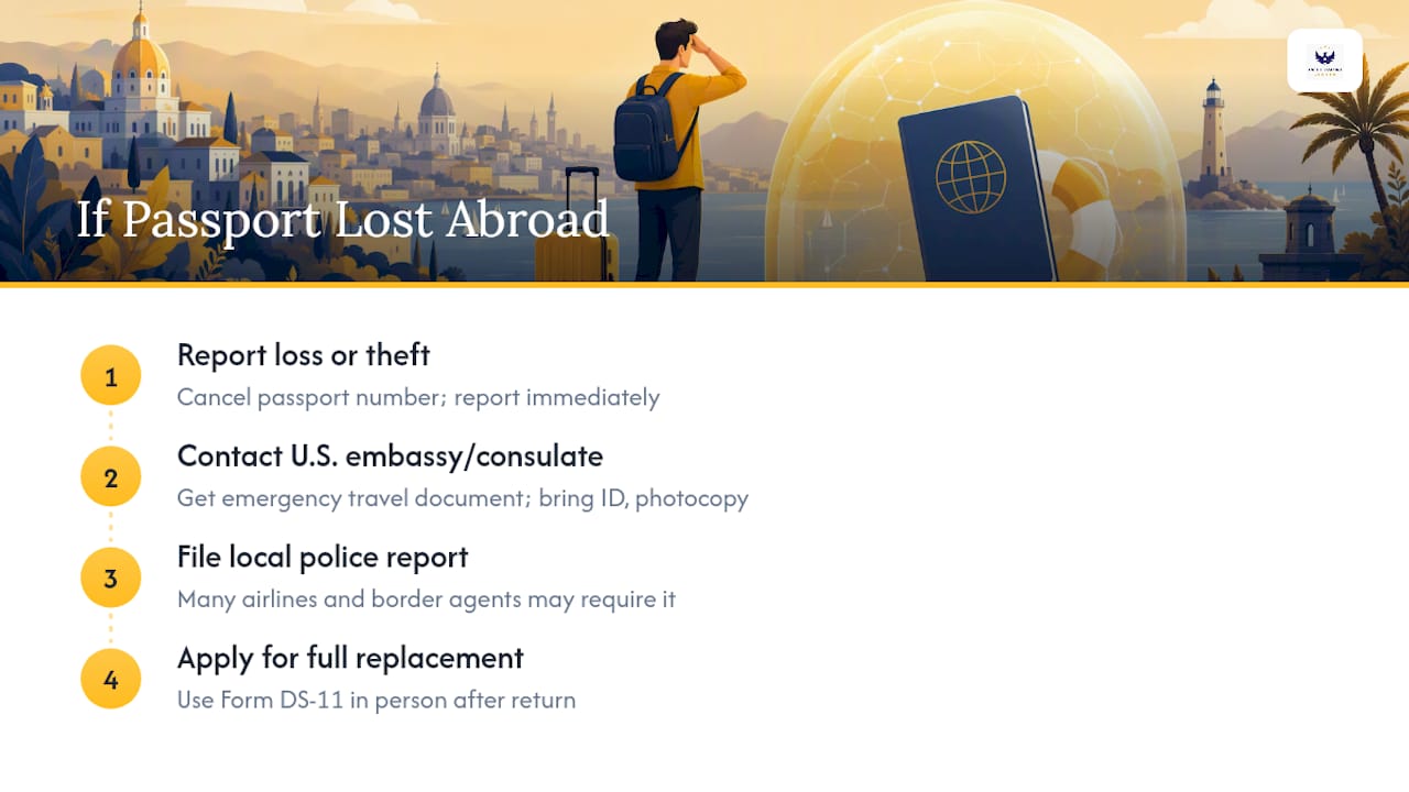 Four steps after losing a passport abroad