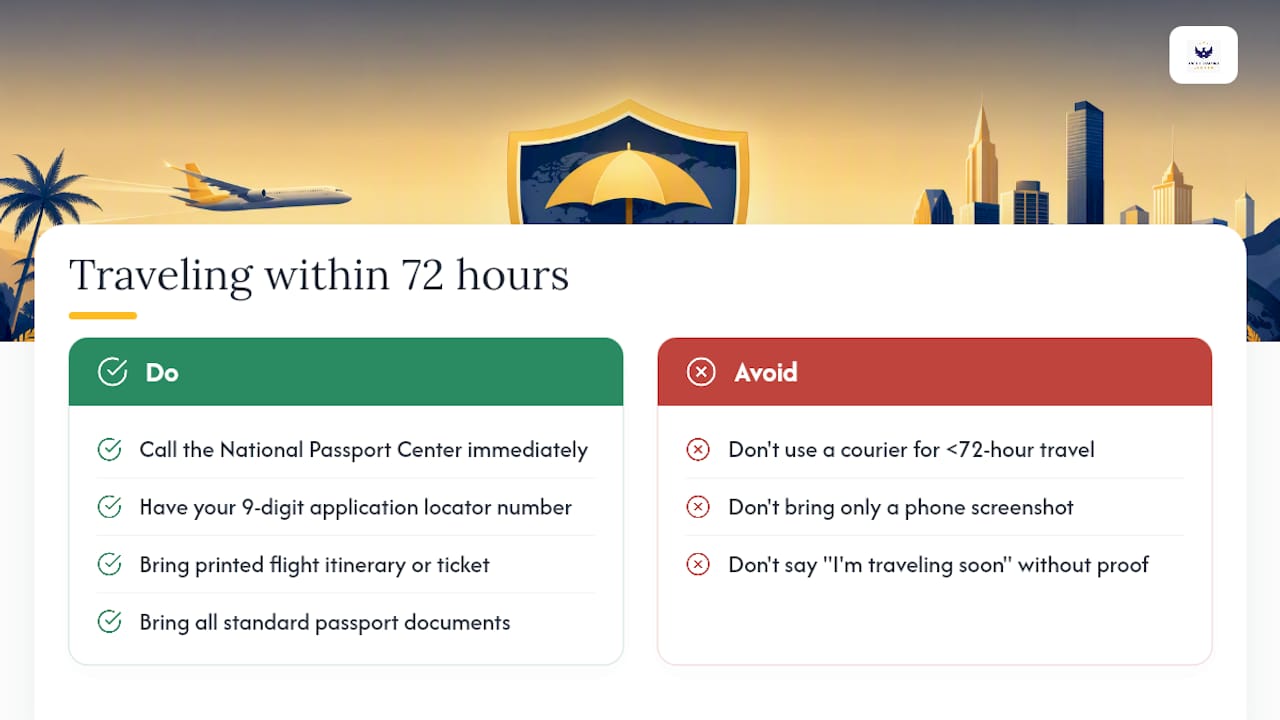 What Happens If You're Flying Within 72 Hours? — overview diagram