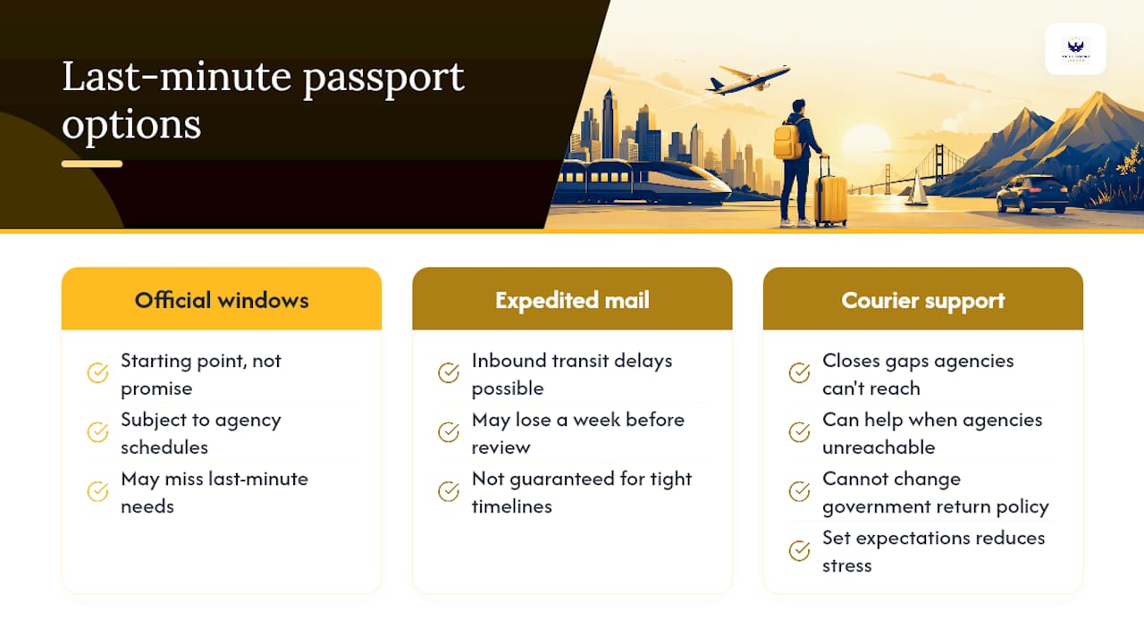 What We've Learned Handling Last-Minute Passport Card Requests — overview diagram