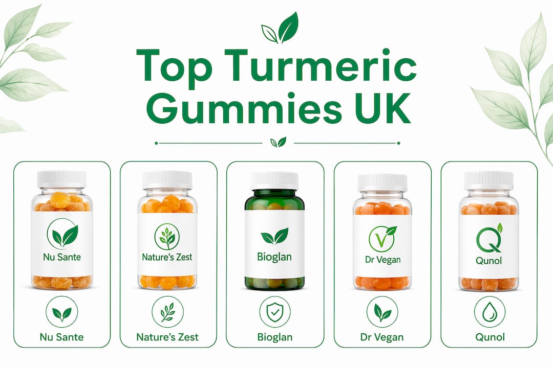 Infographic ranking top turmeric gummies UK