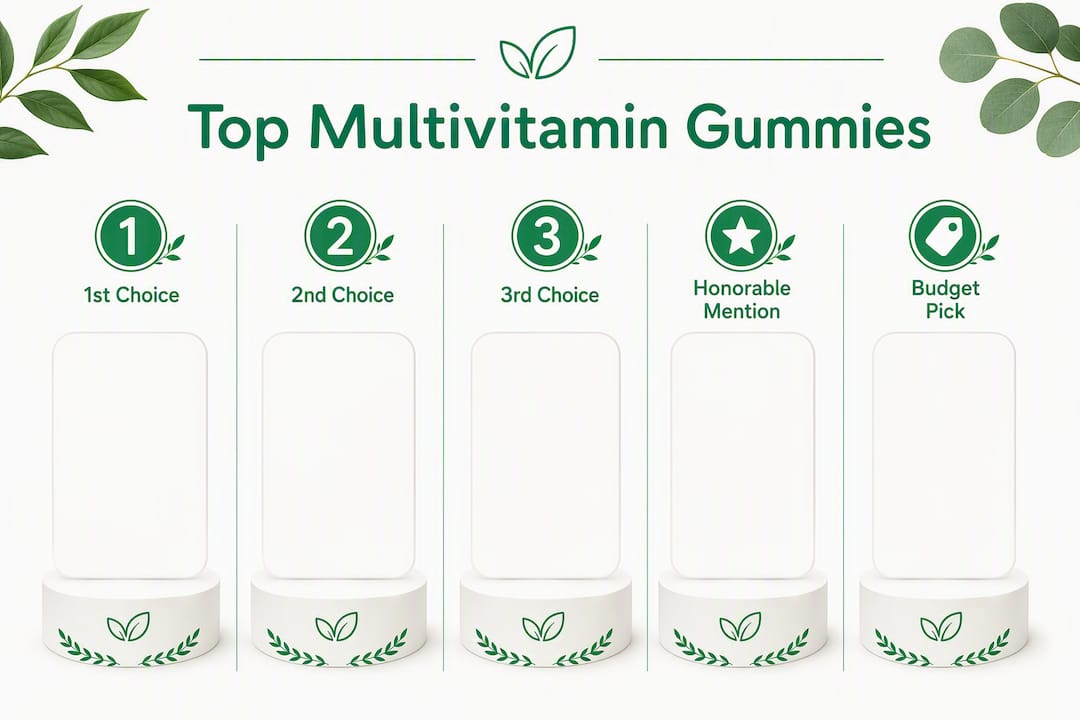 Infographic comparing top multivitamin gummies