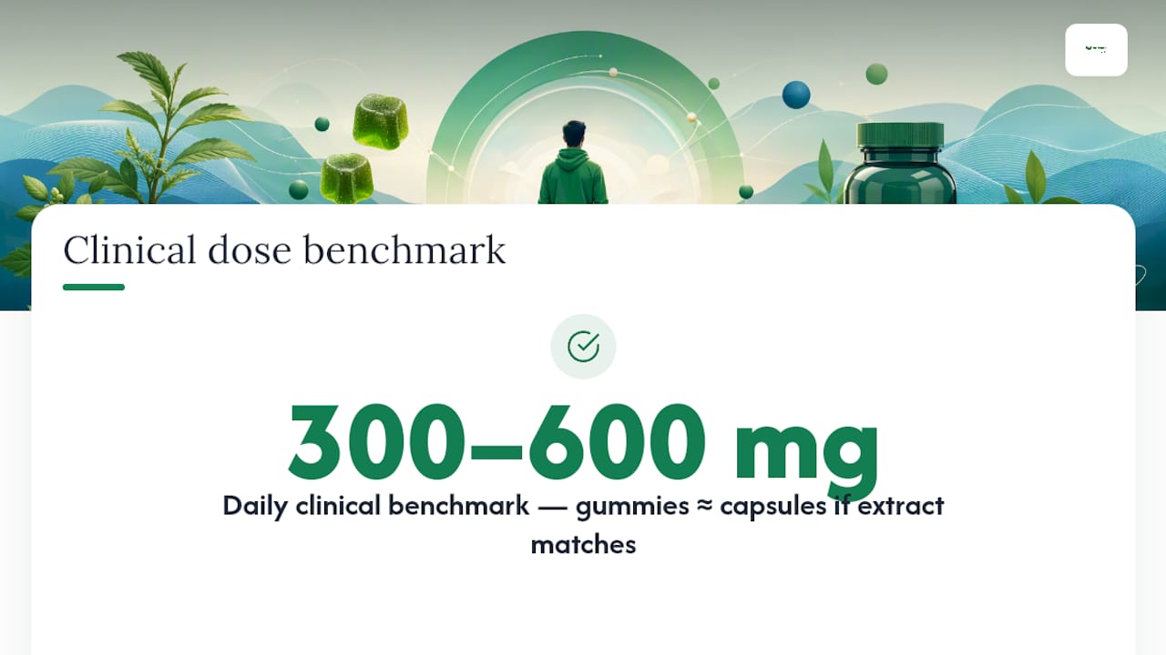 300 to 600 milligram ashwagandha dose range
