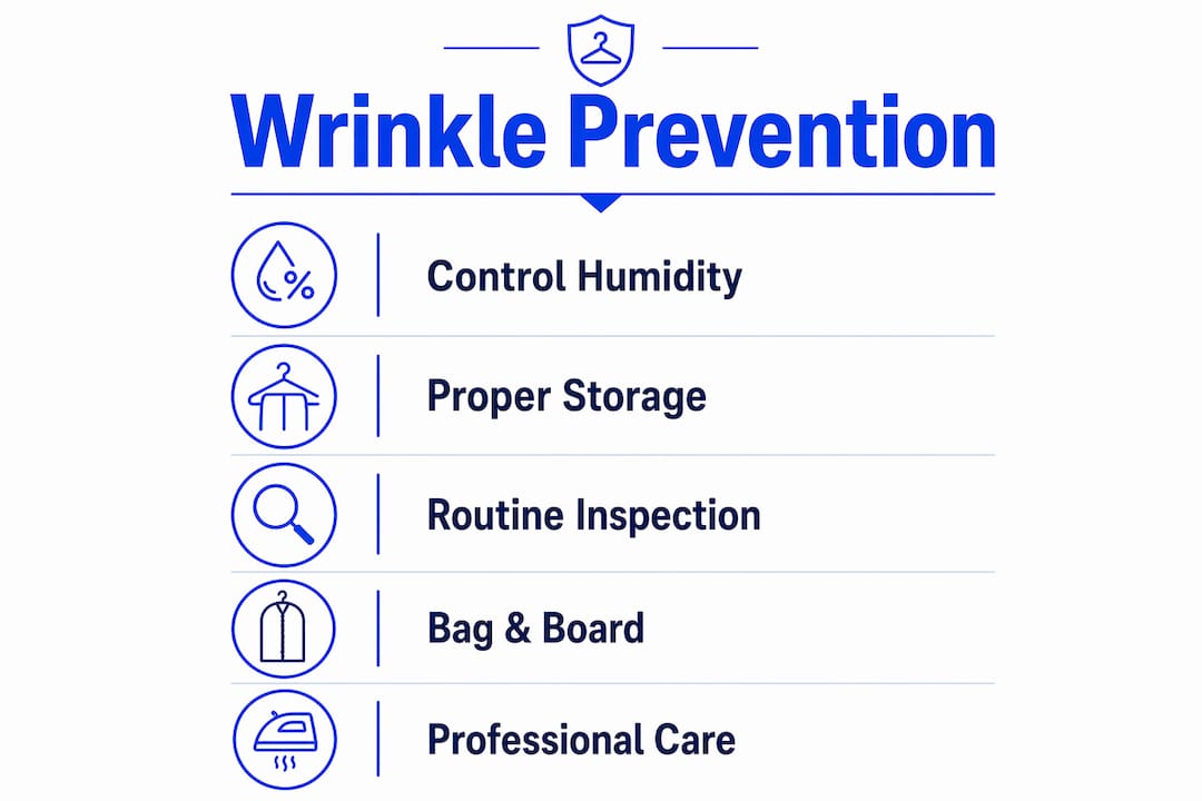 Infographic showing comic book wrinkle prevention steps