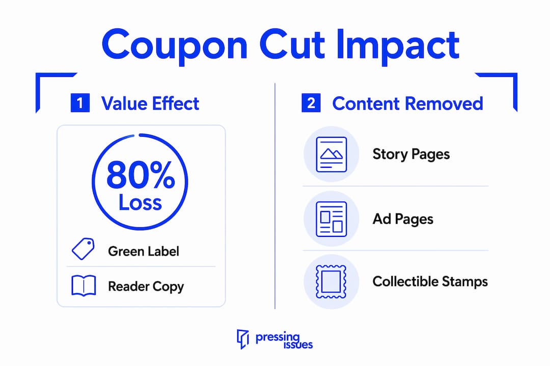 Infographic illustrating coupon cut effects on comics