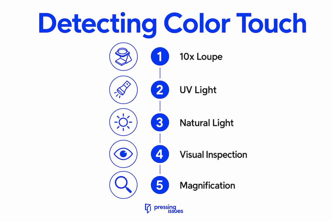 Infographic showing comic book color touch detection methods