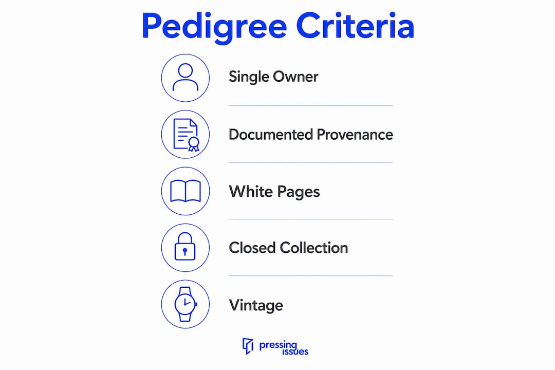 Infographic showing pedigree criteria steps