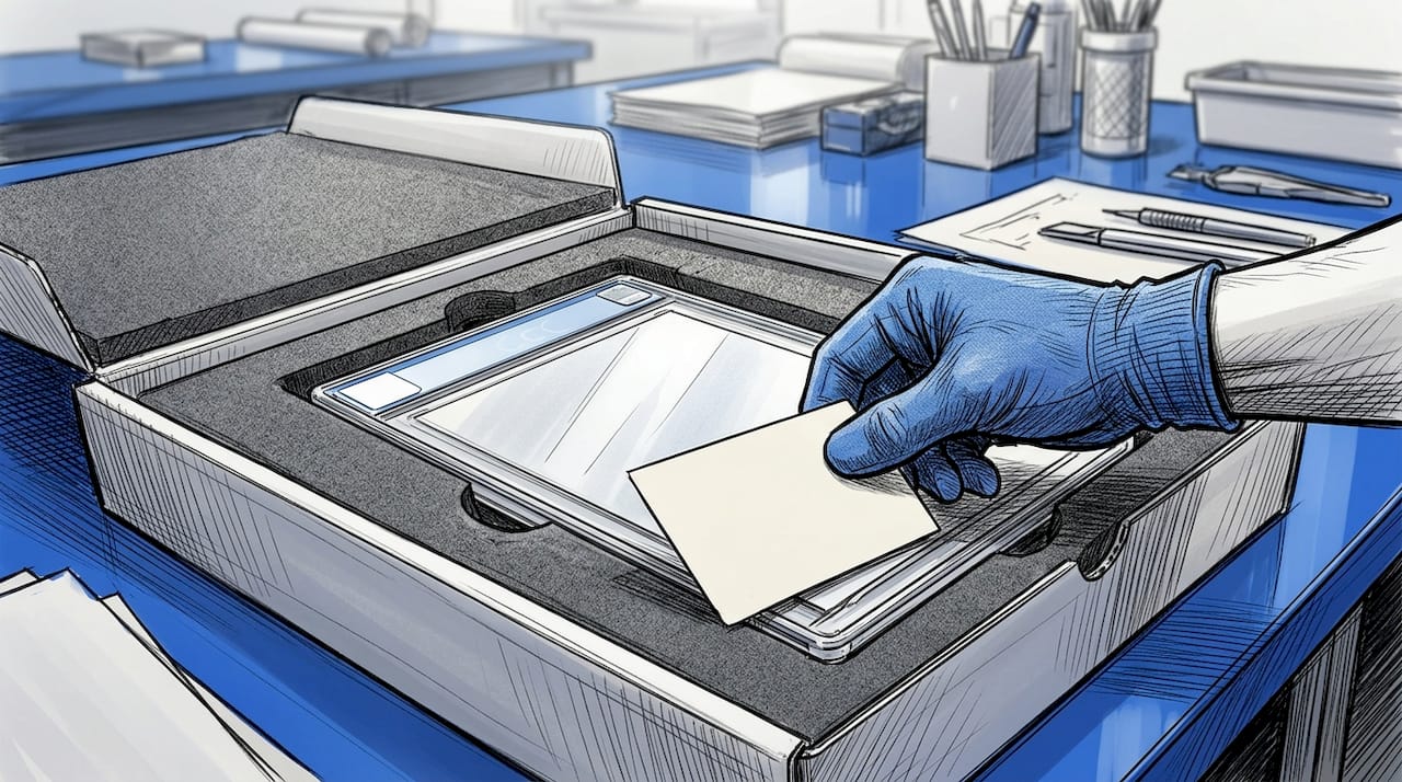 Packing graded comic with documentation card