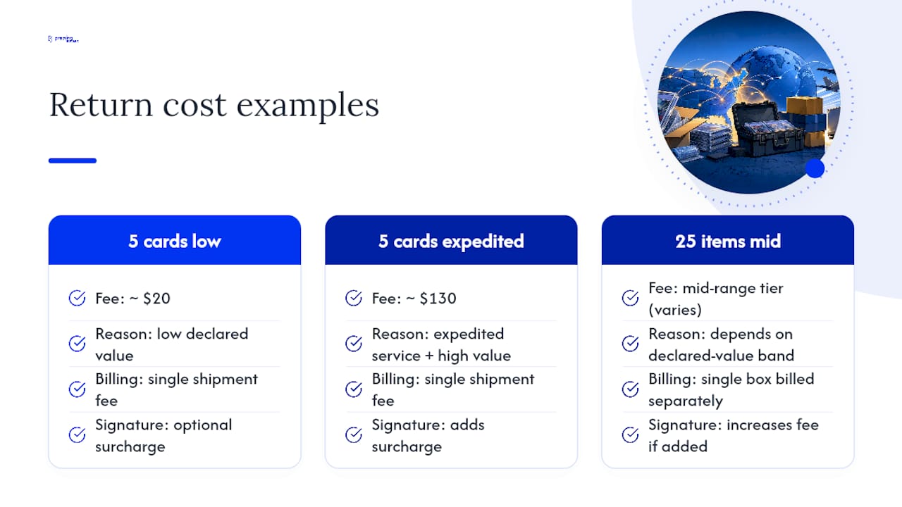 Cost Breakdown Examples for Common Return Scenarios — overview diagram