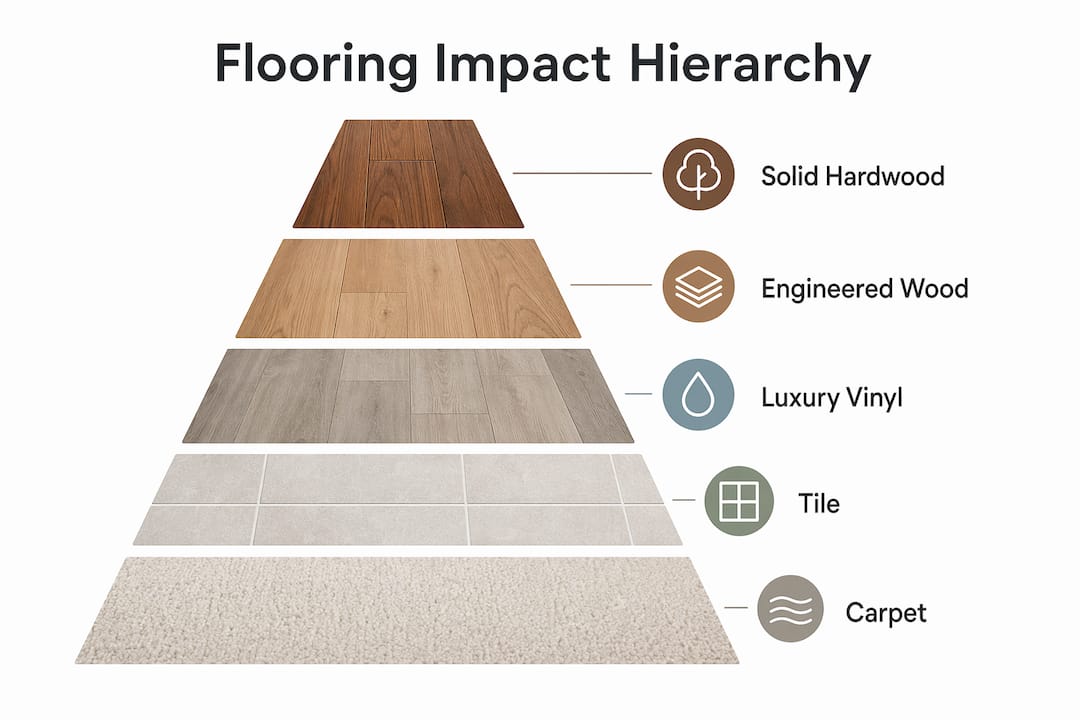 Infographic ranking flooring types by resale value impact