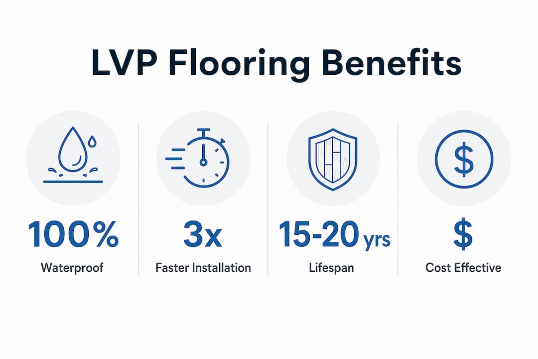 Infographic highlighting key benefits of vinyl plank flooring