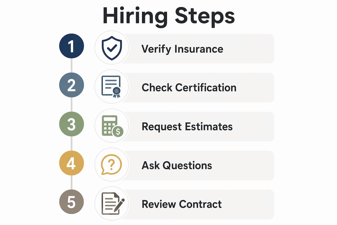 Infographic outlining steps to hire qualified flooring installer