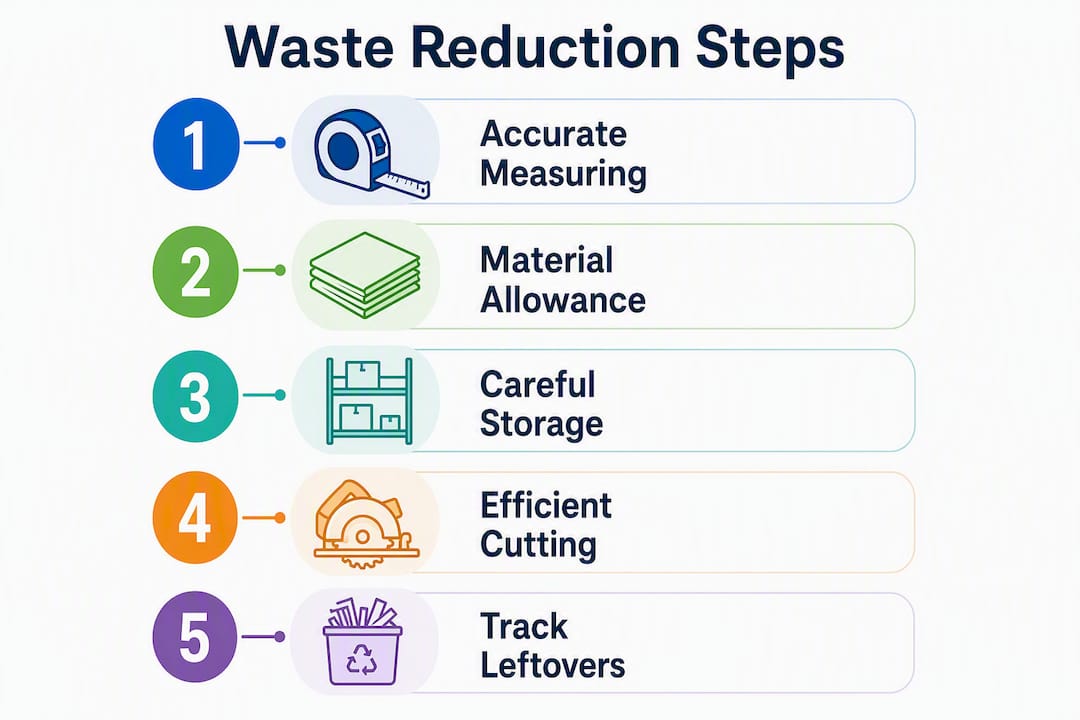 Infographic showing waste reduction process steps